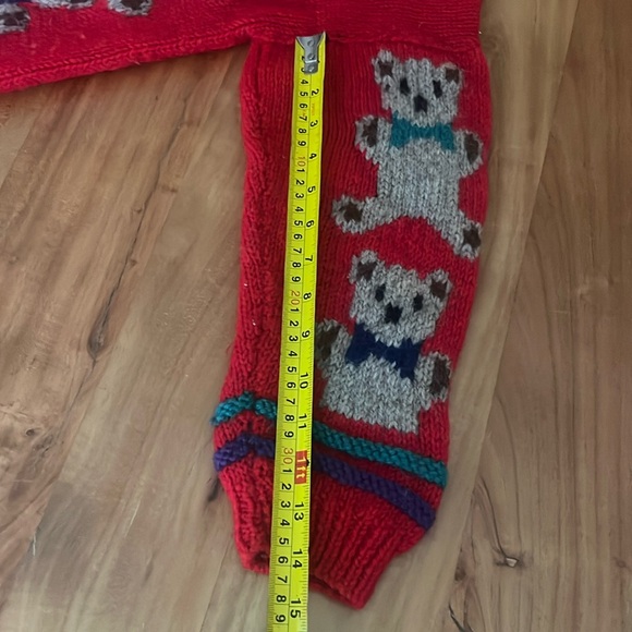 Made with Love by Mother Vintage Wool Teddy Bear Chunky Sweater size small - Picture 5 of 8